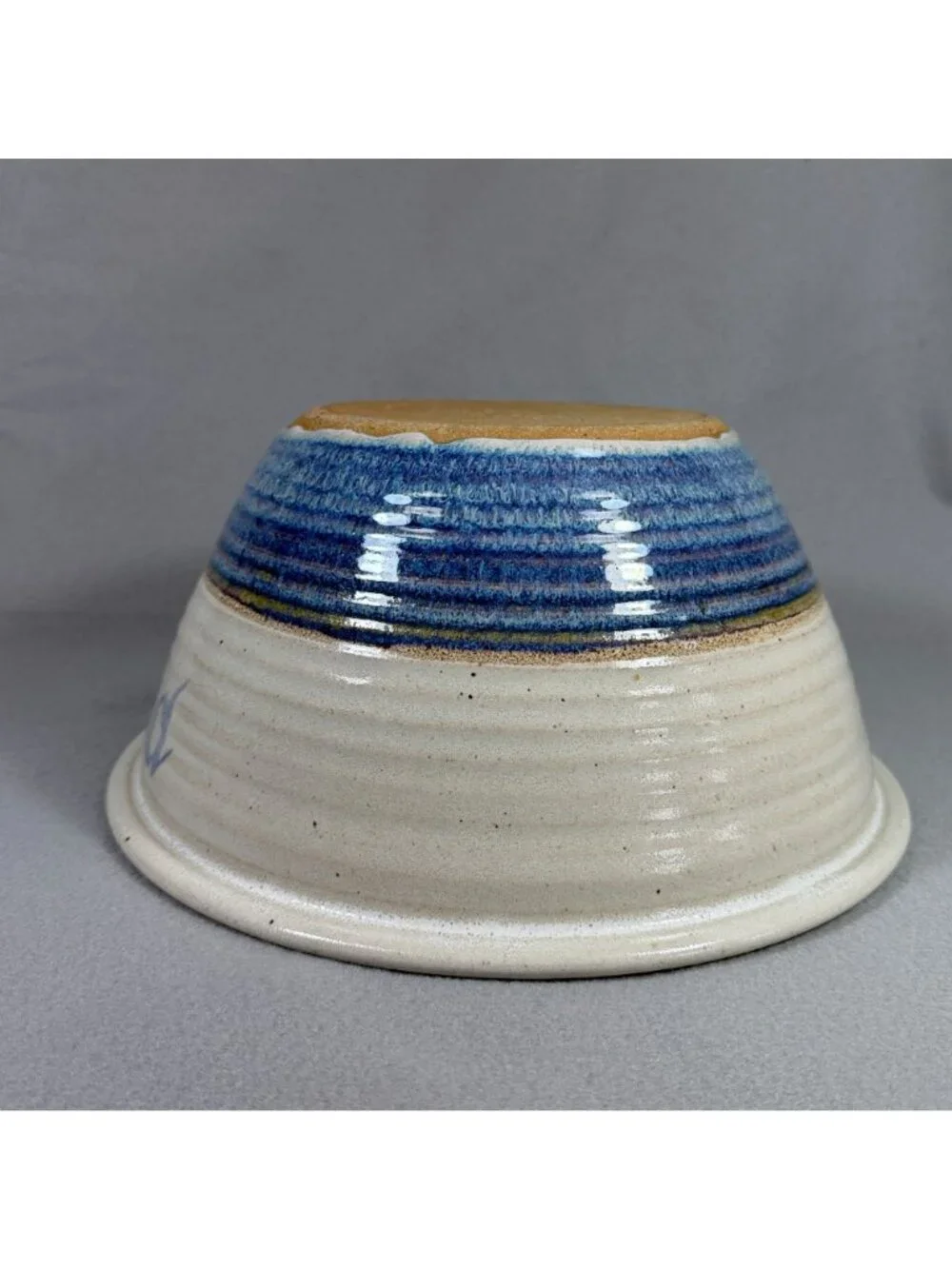 Vintage Large Studio Pottery Popcorn Bowl 11” Ceramic Old Maids Only Signed Debr